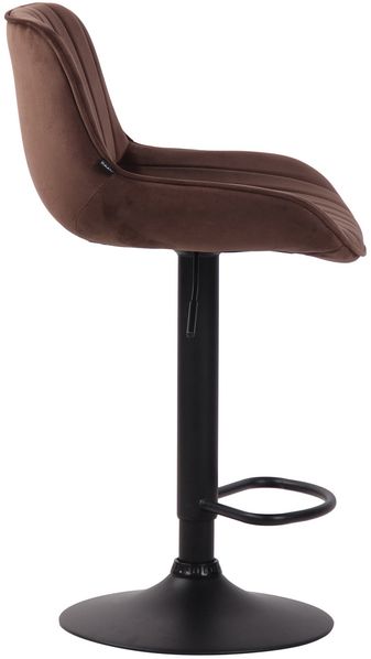 2er Set Barhocker Lentini, drehbar, Braun, Schwarz, Samt Bild 4