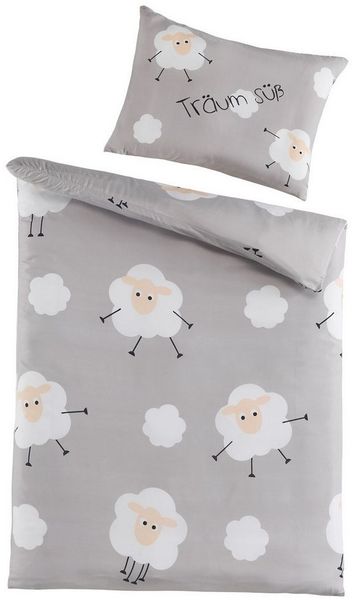 Optidream Microfaser Baby Bettwäsche 100x135 cm Bettbezug Kopfkissenbezug 40x60 cm Träum Süß
