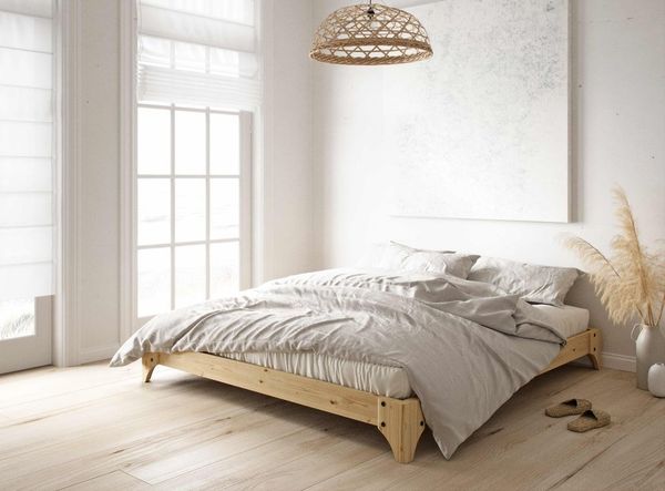 Futonbett Bett ELAN 140 x 200 Massivholzbett Gestell Kiefer natur, von Karup