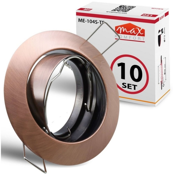 Maxkomfort Einbauleuchte 104S-TP rund schwenkbar, für LED und Halogen geeignet, Einbauspot