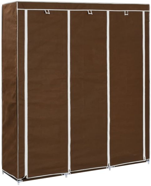 vidaXL Kleiderschrank mit Fächern und Stangen Braun 150x45x175cm Stoff 282454