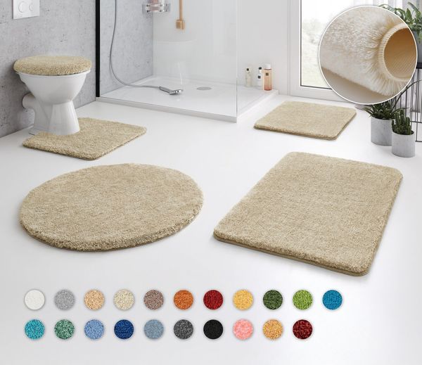Kleine Wolke Badematte RELAX, Badvorleger, Badezimmer Teppich, Höhe 30 mm, rutschhemmend beschichtet, fußbodenheizungsgeeignet, Polyacryl, rechteckig, Badteppich, meliert, rechteckig, rund & als Set erhältlich