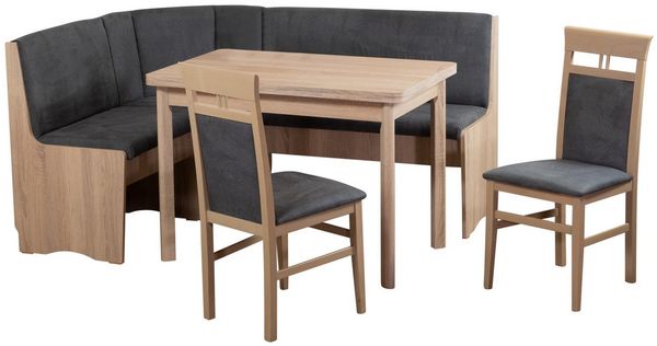 Stolebaenk Eckbankgruppe Duisburg Titanic Sonoma Ibiza FG MA+PE, (Eckbankgruppe, 1 x Eckbank, 1 x Tisch, 2 x Stuhl)
