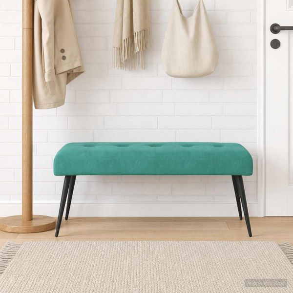 vidaXL Bank mit Knopfheftung Türkis 110 x 40 x 46 cm Samt 42038539