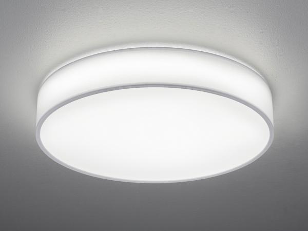 LED Deckenleuchte LUGANO mit Fernbedienung, Stoffschirm Weiß Ø 60cm