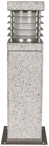 Heitronic Nr. 37261-HE Sockelleuchte La Mer edelstahl E27 IP44 Granit 40cm