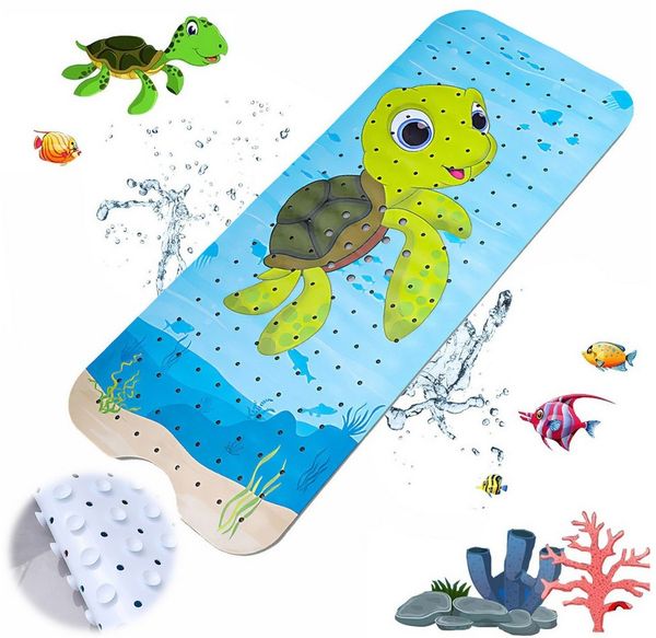 BlingBin Badematte Badewannenmatte Rutschfest, Antirutschmatte Duschmatte Badewanne, Saugnäpfen, Rutschfest, PVC, rechteckig, 100x40 cm Duschmatte mit Saugnäpfen & Maschinenwaschbar