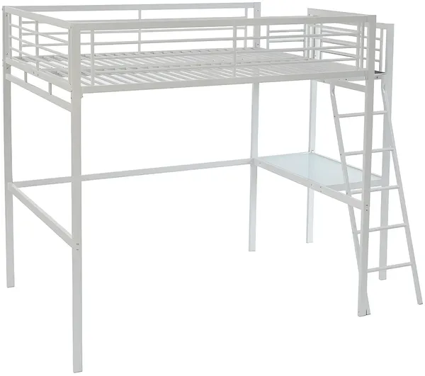 Vente-unique - CASUAL Bett Metall Weiß - B 146 cm x H 197 cm x L 254 cm
