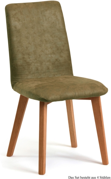 Esszimmerstuhl (4er-Set) Darci 47x92x60 Eiche geölt/Olivgrün