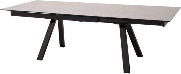 Esstisch Tobago - ausziehbar - Hellgrau / Schwarz