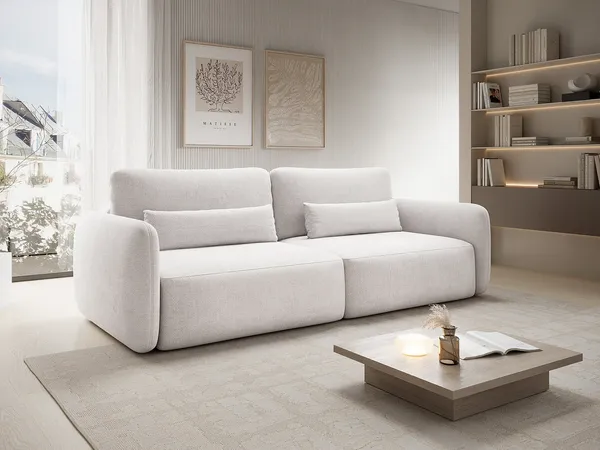 Vente-unique - VOPOZA Sofa Stoff Beige - B 103 cm x H 87 cm x L 238 cm