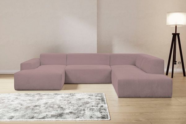 INOSIGN Wohnlandschaft Zeus U-Form, Curvy Trend Wohnlandschaft mit urbaner Optik auch in weichem Cord
