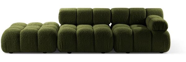 Micadoni Modulares Sofa Bellis 4-Sitzer Rechts Boucle Rolf Grün