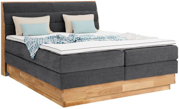 OTTO home Boxspringbett Jenna, ohne LED-Beleuchtung, mit zertifizierten, recycelten Bezugsstoffen