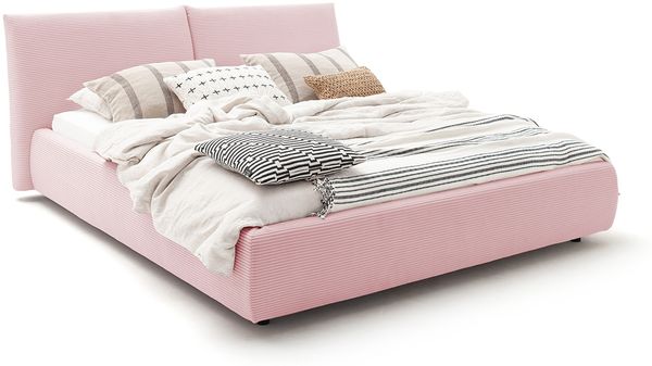 KAWOLA Bett HENRY Polsterbett Cord rosa 200x200cm Bild 3