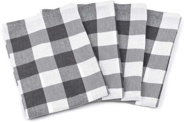 Zestri Geschirrtuch 4er-Set kariert aus 100% Baumwolle, (4 Stück), mit Aufhänger - Geschirrtücher für Küche - saugstark