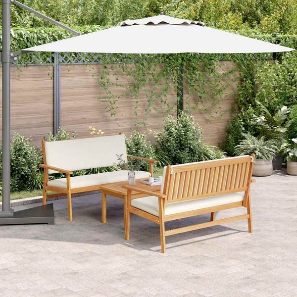 vidaXL Gartensofa-set 3 pcs Braun 120 x 65,5 x 79 cm Massivholz Akazie 3325229