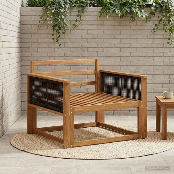 vidaXL Outdoor Mittelsofa Massivholz Akazie Natur 3438848