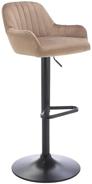 Vente-unique - ELEANA Barhocker SamtStoff Beige - B 49 cm x H 106 cm85 cm x L 47 cm