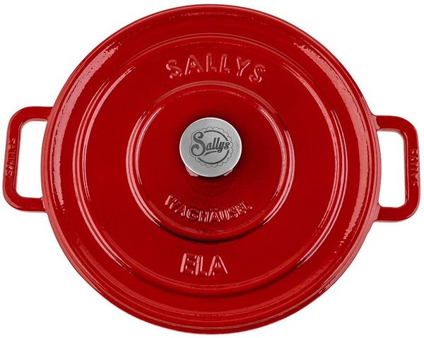 Sallys Schmortopf Vielseitiger Gusseisentopf ELA, ideal für Brot, Braten & Familienküche, Vollgusseisen mit hochwertiger Emaille-Beschichtung (inklusive Deckel, langlebig und ofenfest bis 250 °C), Gusseisentopf, Ø 29 cm / 5 l, Gusseisen mit Emaille, rund