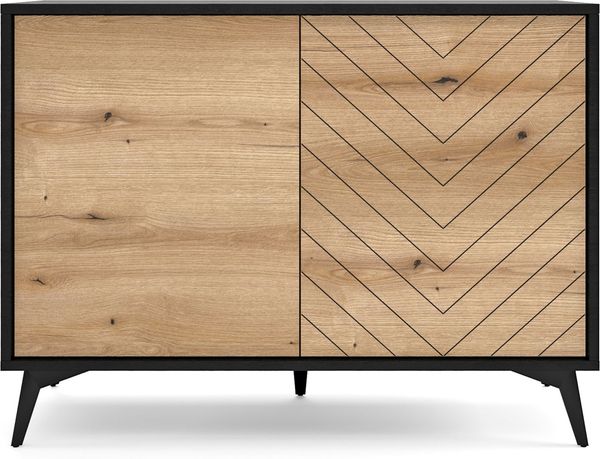 Selsey 'Boulia' Sideboard 2-türig mit Fischgrätmuster, 77 x 104 x 39 cm Bild 4