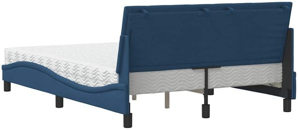 vidaXL Bett mit Matratze "Hanko" Blau 140x190 cm Stoff 3310530 Bild 7