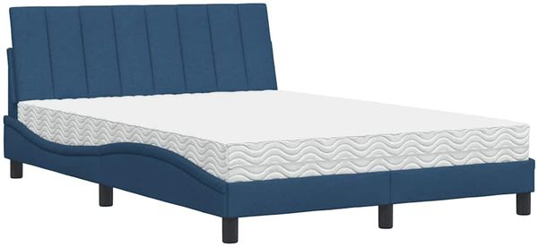 vidaXL Bett mit Matratze "Hanko" Blau 140x190 cm Stoff 3310530 Bild 2