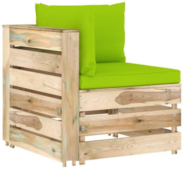 vidaXL Modulares Ecksofa mit Kissen Grün Imprägniertes Holz 3074506