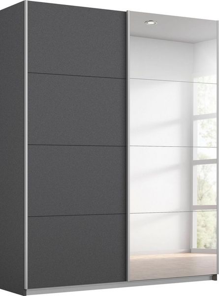 OTTO home Schwebetürenschrank Kleiderschrank Schrank Garderobe Schlafzimmerschrank THANOS (3 verschiedene Ausstattungen BASIC/CLASSIC/PREMIUM (inkl. SOFT-CLOSE) Optional mit Spiegel, Metall-Griffleisten alufarben MADE IN GERMANY