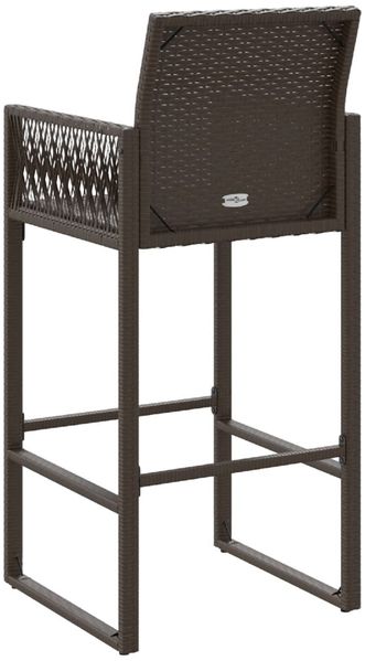 vidaXL Garten-Barhocker 2 Stk. Braun Poly Rattan 368703 Bild 7