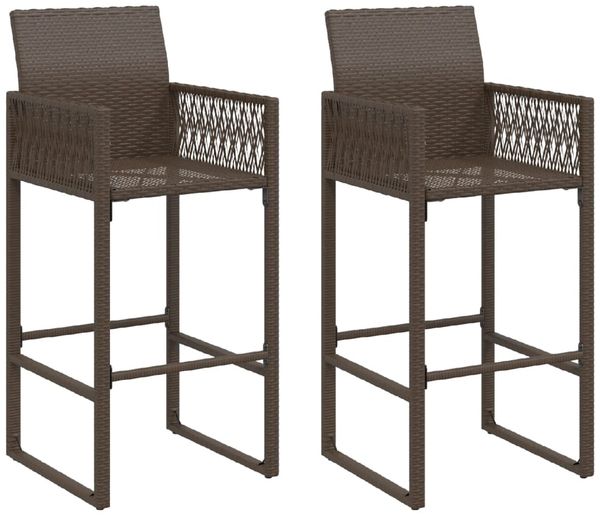 vidaXL Garten-Barhocker 2 Stk. Braun Poly Rattan 368703 Bild 2