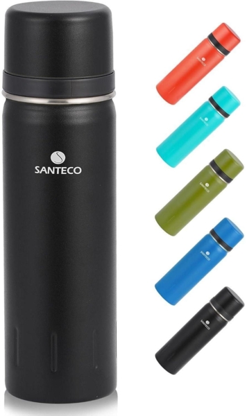 Thermoskanne Edelstahl 1l & 500ml Auslaufsicher Isolierflasche Trinkbecher