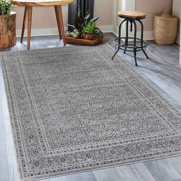 Mazovia Designteppich Modern Stilvoll Teppich Rechteckiger Weich Teppich für Wohnzimmer Grau, 80 x 150 cm, Fußbodenheizung