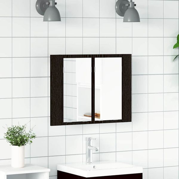 vidaXL Badezimmerspiegelschrank Schwarz Eichen-Optik 60 x 12 x 45 cm 862550