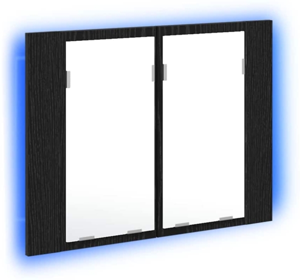 vidaXL Badezimmerspiegelschrank Schwarz Eichen-Optik 60 x 12 x 45 cm 862550