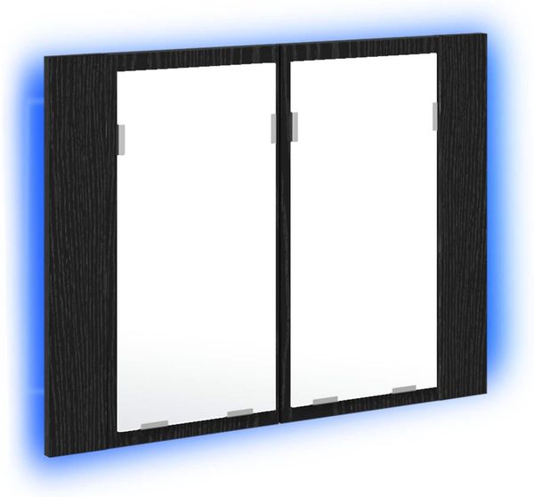 vidaXL Badezimmerspiegelschrank Schwarz Eichen-Optik 60 x 12 x 45 cm 862550 Bild 6