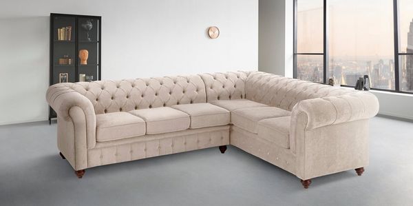 Home affaire Chesterfield-Sofa Chesterfield Ecksofa, auch in Leder L-Form, hochwertige Knopfheftung, langer Schenkel links oder rechts wählbar