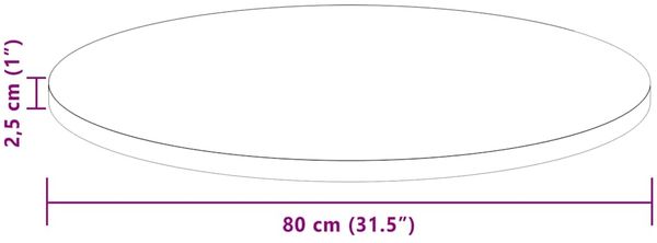 vidaXL Tischplatte Dunkelbraun Ø 80 x 2,5 cm Massivholz Eiche 42016011 Bild 8