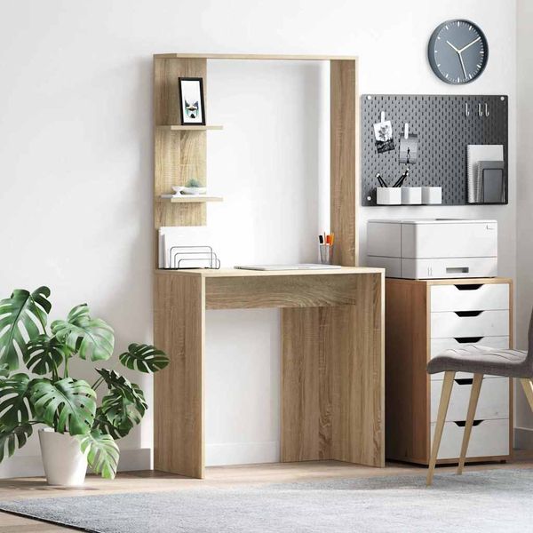 vidaXL Schreibtisch Sonoma-Eiche 78,5 x 37 x 154,5 cm Holzwerkstoff 869340