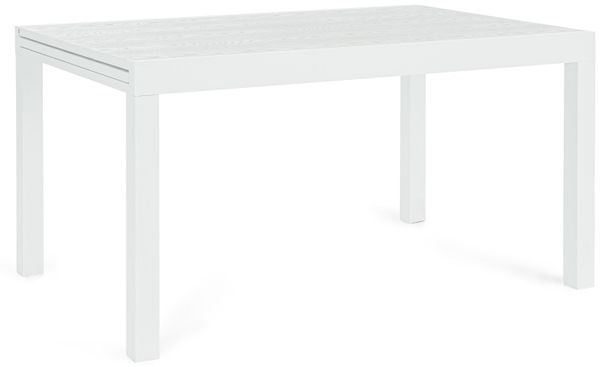 Gartenesstisch Vilaca ausziehbar aus Aluminium, modern, weiß, rechteckig für 6–8 Personen