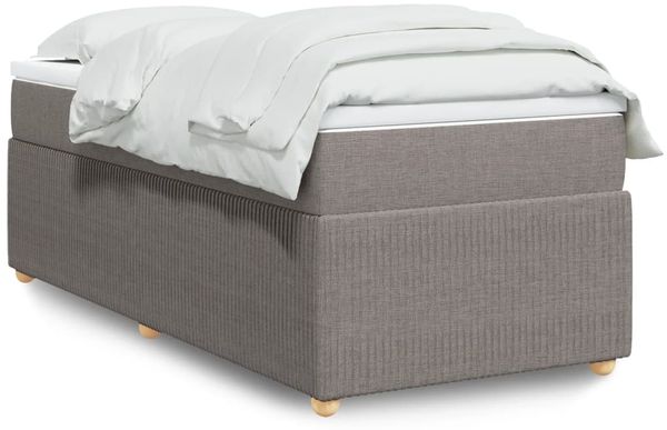 vidaXL Boxspringbett mit Matratze Taupe 80x200 cm Stoff 3285529
