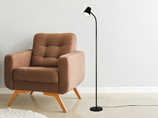 LED Stehlampe PONGO Schwarz flexibel biegsam, Höhe 145cm