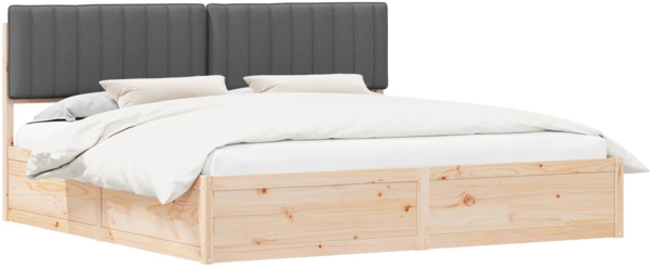 vidaXL Bettgestell mit gepolstertem Kopfteil Dunkelgrau 200 x 200 cm 3398210