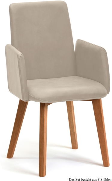 Armlehnstuhl (8er-Set) Darcie 52x92x60 Eiche geölt/Natur