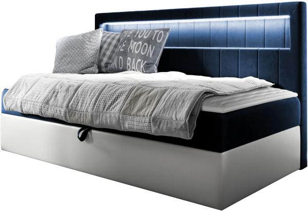 Boxspringbett 'Gladino Junior 2' blau 80 x 200 cm