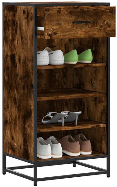 vidaXL Schuhregal Räuchereiche 48x38x97,5 cm Holzwerkstoff 849211