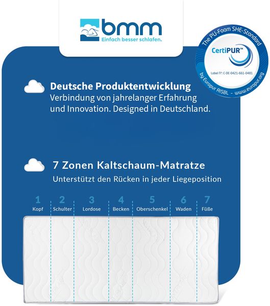 BMM 'Komfort' Matratze, Kaltschaum, 23 cm, 160x190 cm, H2 Bild 3