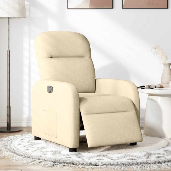 vidaXL Relaxsessel Elektrisch Creme Stoff 3302960