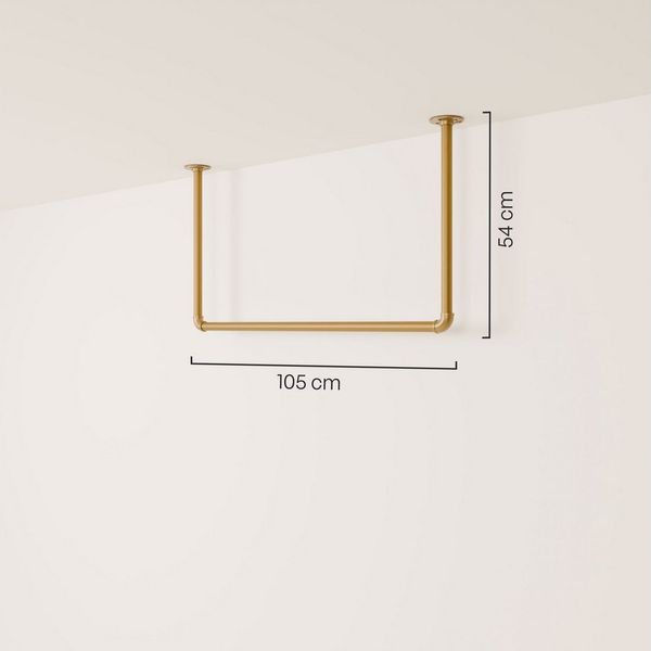 pamo. design Garderobenstange Kleiderstange HANG für Jacken, Mäntel & Kleidung, (Set, 1), goldene Garderobe für den Eingangsbereich mit niedrigen Decken