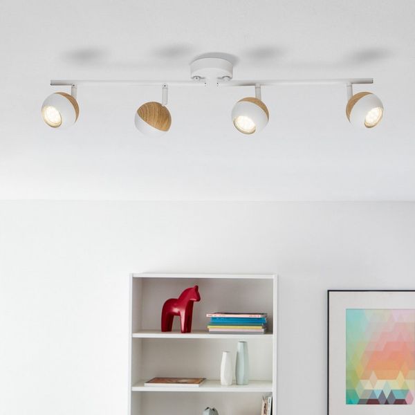 Lightbox Deckenstrahler, LED wechselbar, Warmweiß, LED Deckenstrahler mit warmweißem Licht - schwenkbare Köpfe - Metall